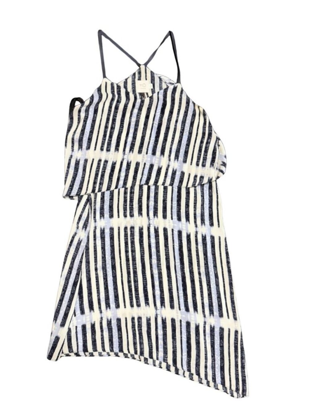 White & Blue Stripes Anthropologie Dress by HD in Paris Size 6